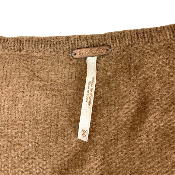 Free People Brown Alpaca Wool Blend V-Neck Sweater - Picture 6 of 11